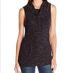 Threads 4 Thought Black Heather Cowl Neck Tunic